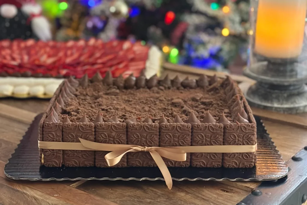 Authentic Argentine chocotorta cake with dulce de leche layers Miami